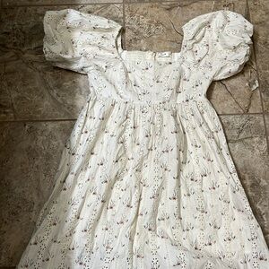 Puff sleeve midi dress